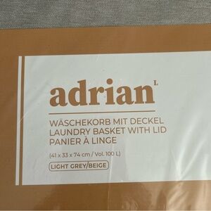 CHOICE OF COLOR: Black or Light GREY GRAY Fabric Rectangle Laundry Basket & Lid